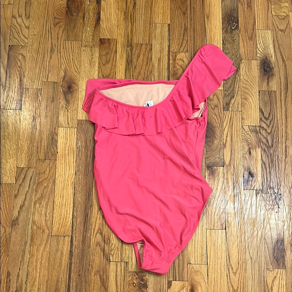 J. Crew Pink Ruffled One Piece Swimsuit - Picture 4 of 4